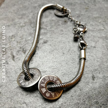 Carica l&#39;immagine nel visualizzatore di Gallery, Rondelle in acciaio personalizzabili su bracciale snake (G4+rond)