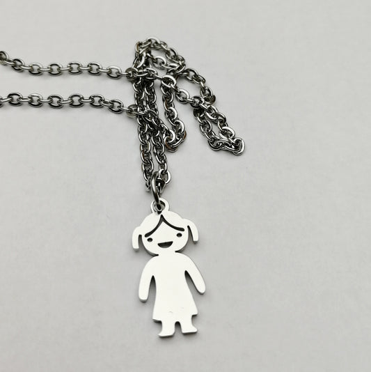 Ciondolo mamma con pendenti bimbi personalizzabili su catenina (A23 e A24)