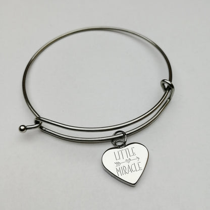 Bracciale rigido doppio e ciondolo personalizzabile a cuore (G14+A21)