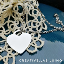 Carica l&#39;immagine nel visualizzatore di Gallery, Ciondolo cuore personalizzabile con catenina in acciaio fine (A4+D2)