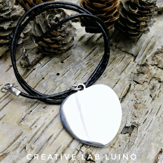 Ciondolo cuore personalizzabile con collarino (B23)