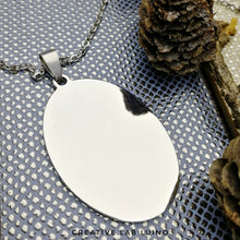 Carica l&#39;immagine nel visualizzatore di Gallery, Ciondolo ovale personalizzato con collarino (B3)