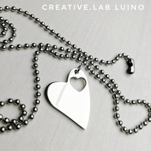 Carica l&#39;immagine nel visualizzatore di Gallery, Ciondolo cuore personalizzabile con catenina a pallini (B29+D8)