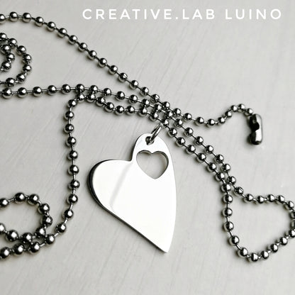 Ciondolo cuore personalizzabile con collarino (B29)