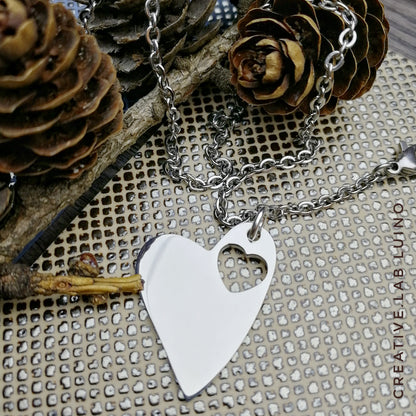 Ciondolo cuore personalizzabile con collarino (B29)