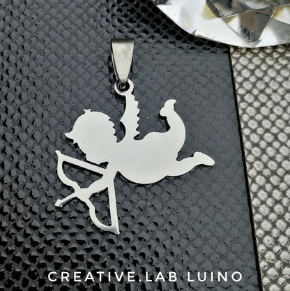 Ciondolo cupido personalizzato con collarino (B7)