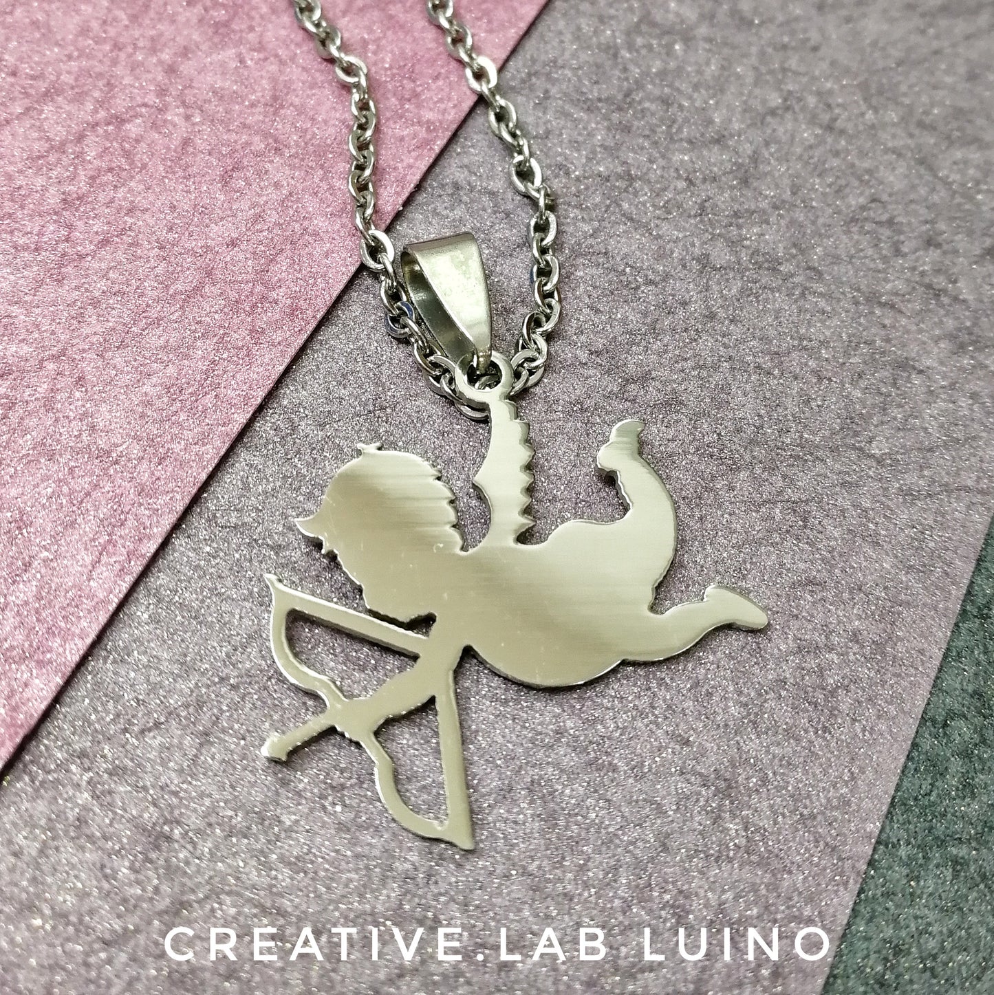 Ciondolo cupido personalizzato con collarino (B7)