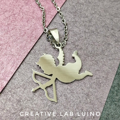 Ciondolo cupido personalizzato con collarino (B7)
