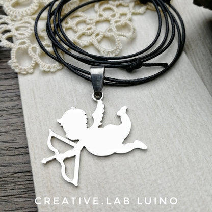 Ciondolo cupido personalizzato con collarino (B7)
