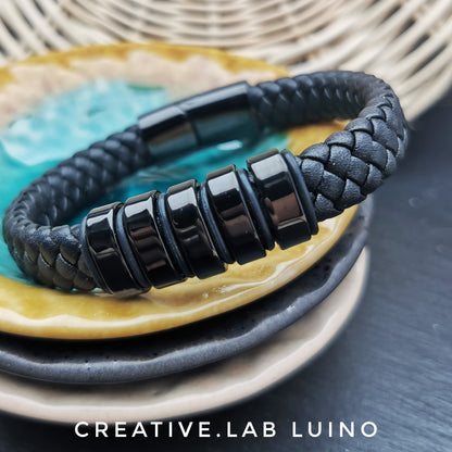 Bracciale da uomo in ecopelle personalizzabile (G102)