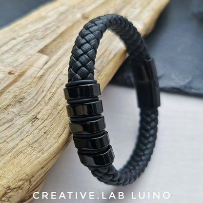 Bracciale da uomo in ecopelle personalizzabile (G102)