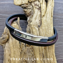 Carica l&#39;immagine nel visualizzatore di Gallery, Bracciale da uomo in ecopelle personalizzabile (G66)
