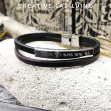 Carica l&#39;immagine nel visualizzatore di Gallery, Bracciale da uomo in ecopelle personalizzabile (G66)