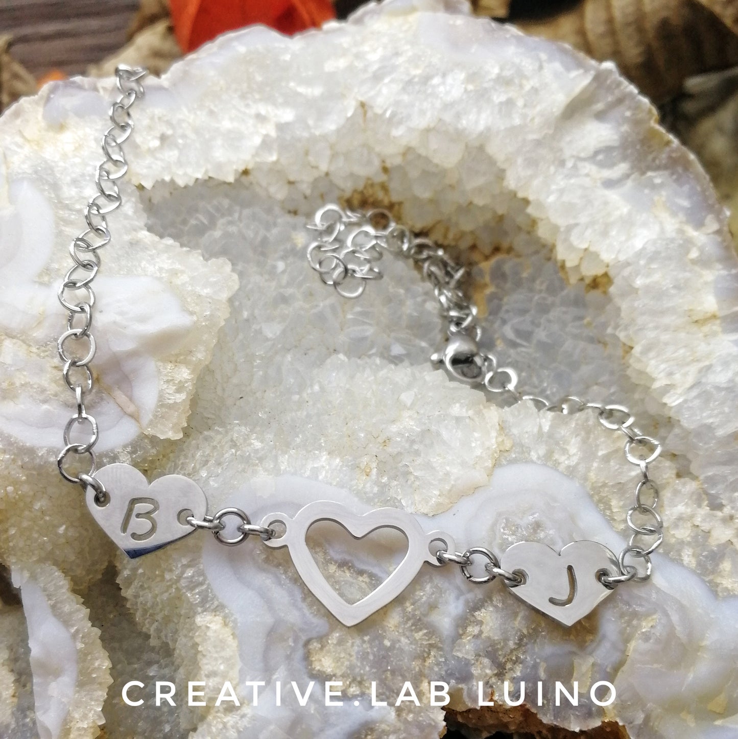 Bracciale con iniziali e cuore