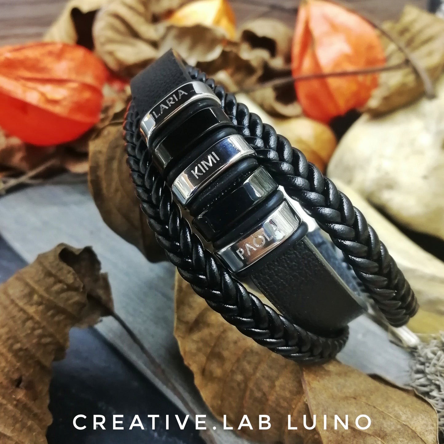 Bracciale da uomo in ecopelle personalizzabile (G90)