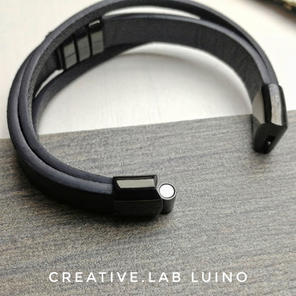 Bracciale da uomo in ecopelle personalizzabile (G92)