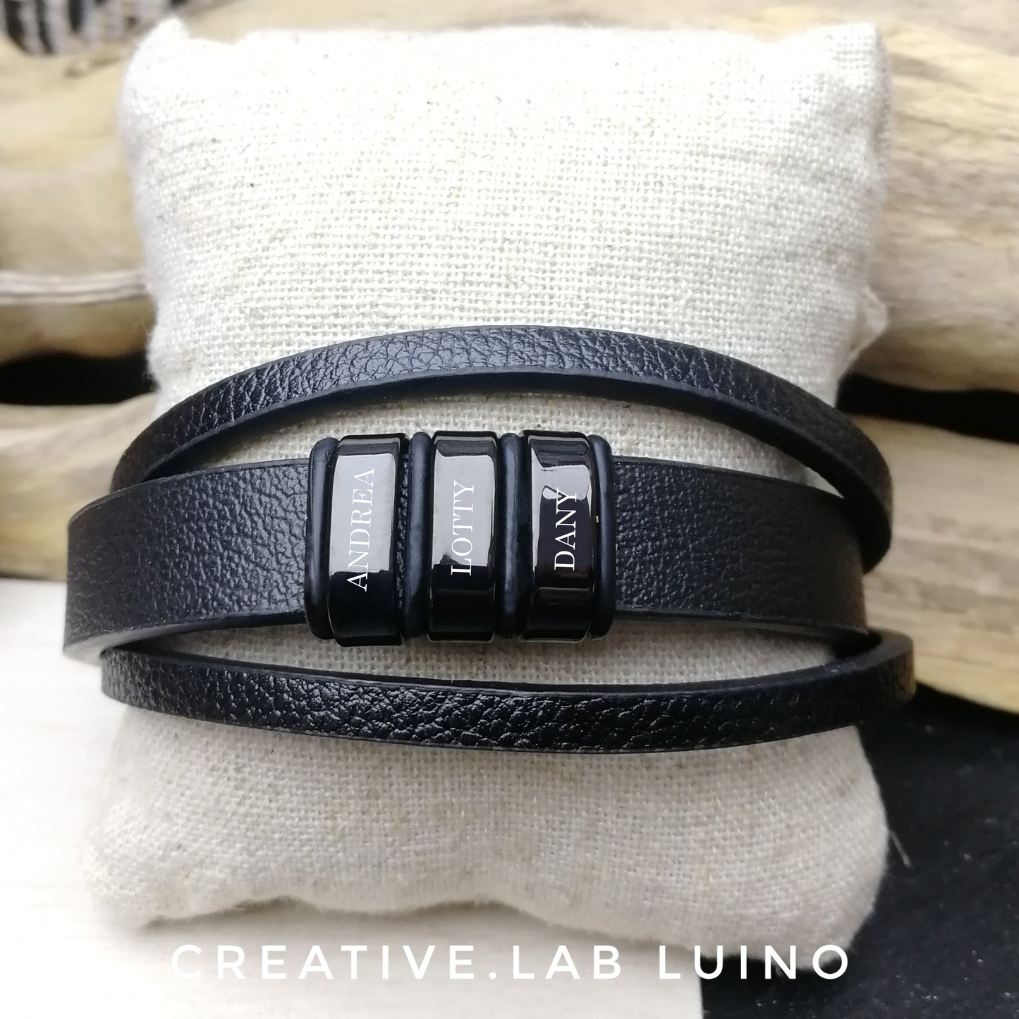 Bracciale da uomo in ecopelle personalizzabile (G92)