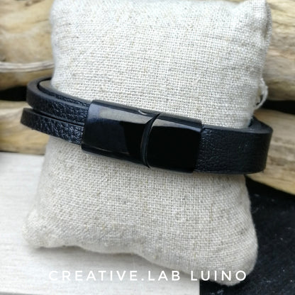 Bracciale da uomo in ecopelle personalizzabile (G92)