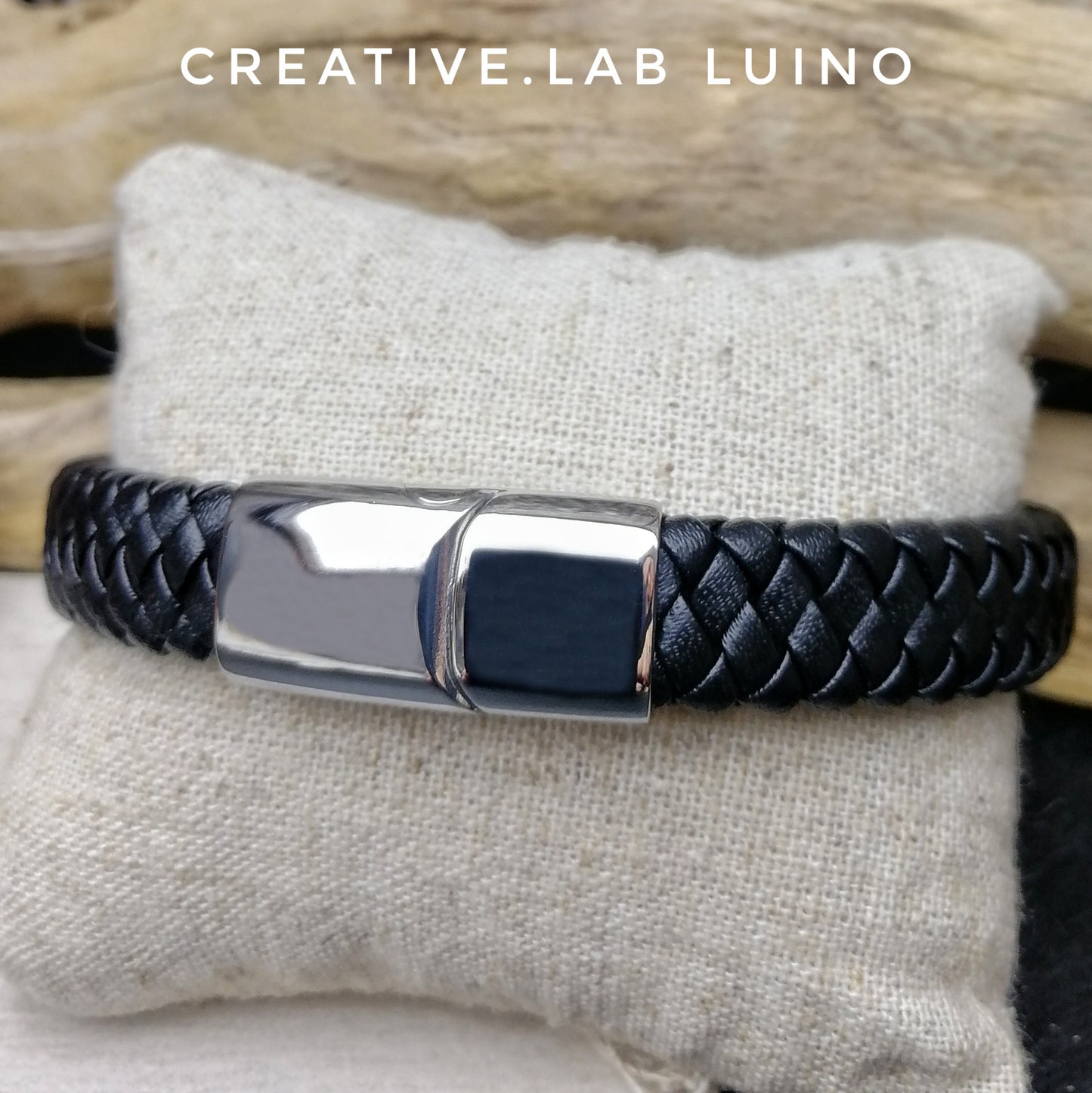 Bracciale da uomo in ecopelle personalizzabile (G96)