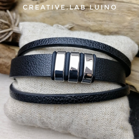 Bracciale da uomo in ecopelle personalizzabile (G93)