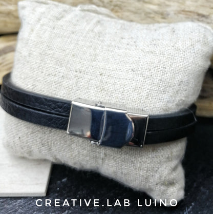 Bracciale da uomo in ecopelle personalizzabile (G98)