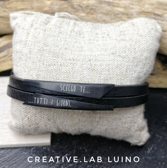 Bracciale da uomo in ecopelle personalizzabile (G97)