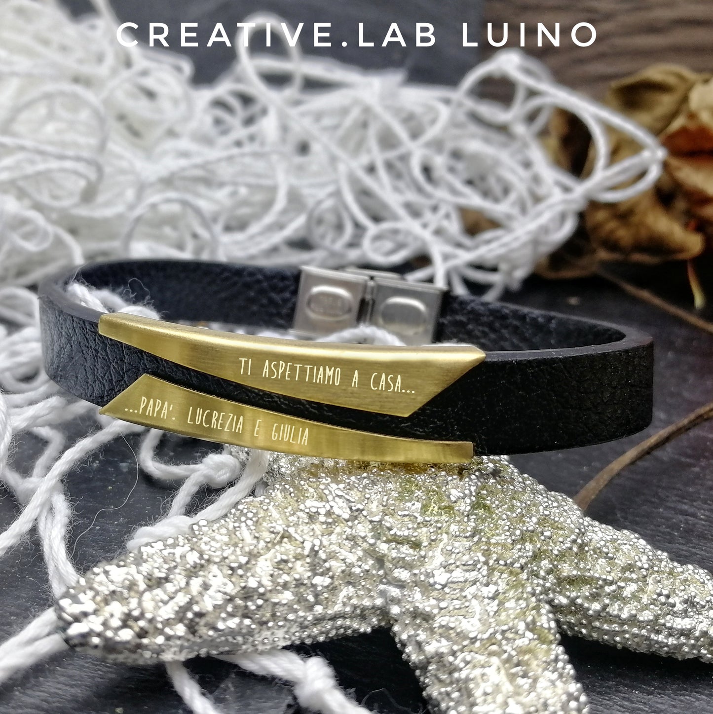 Bracciale da uomo in ecopelle personalizzabile (G98)