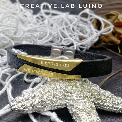 Bracciale da uomo in ecopelle personalizzabile (G98)