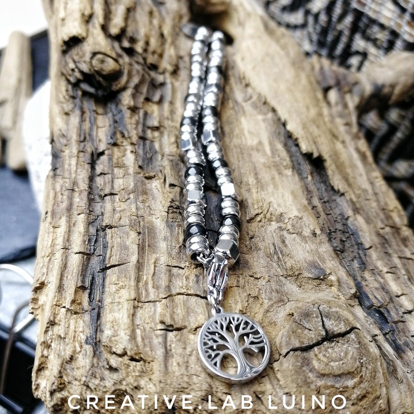Bracciale in acciaio con albero della vita (D31+ alb)