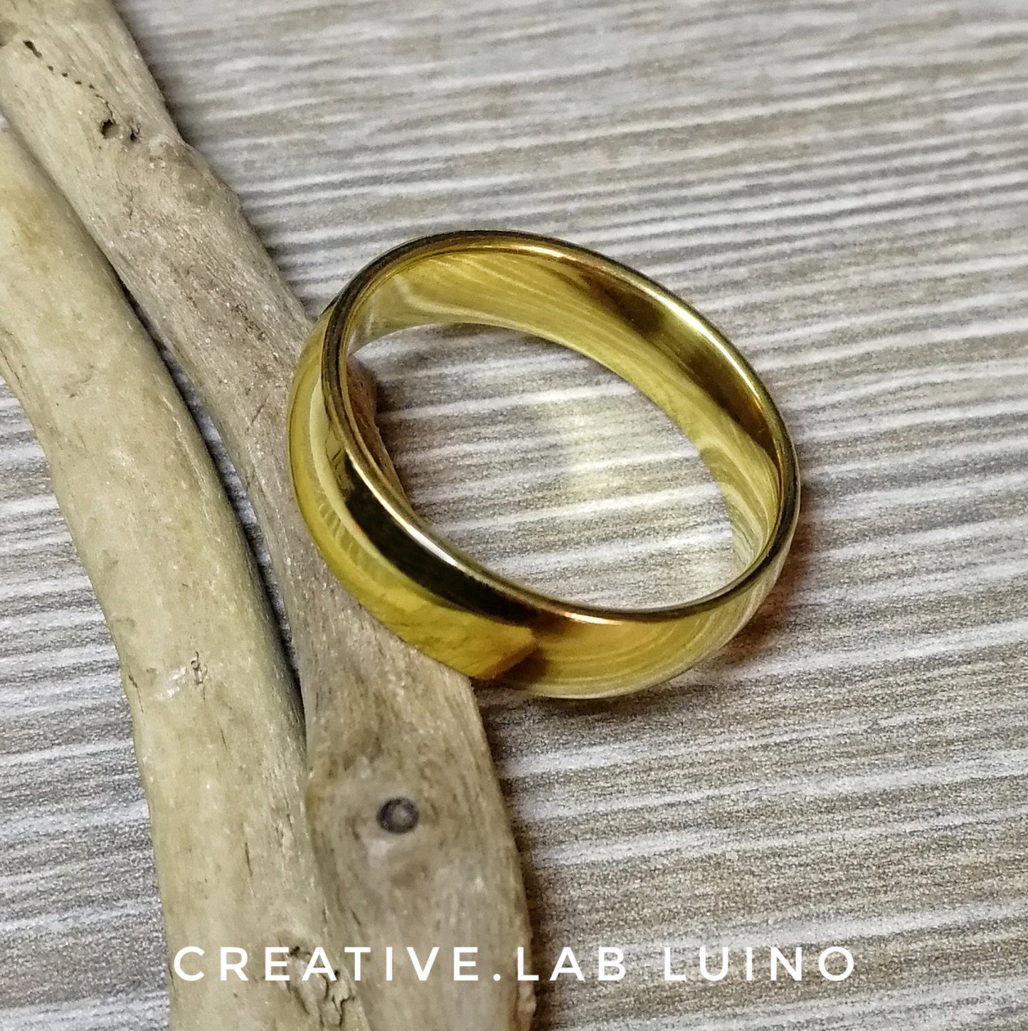 Anello acciaio oro da personalizzare