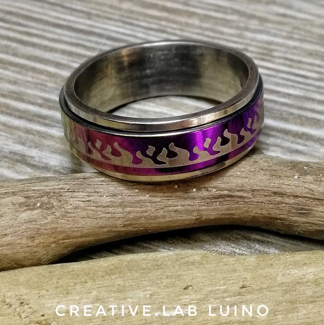 Anello in movimento disegno fiamme