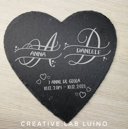 Cuore In Ardesia Inciso Spruchreif - Decorazione Da Parete O Porta Con 538670 Cuore In Ardesia Inciso Spruchreif - Decorazione Da Parete O Porta Con 538670