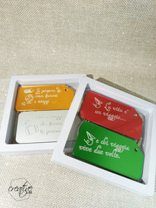 Coppia di Tag in alluminio colorato per valigia personalizzabile (J10x2)