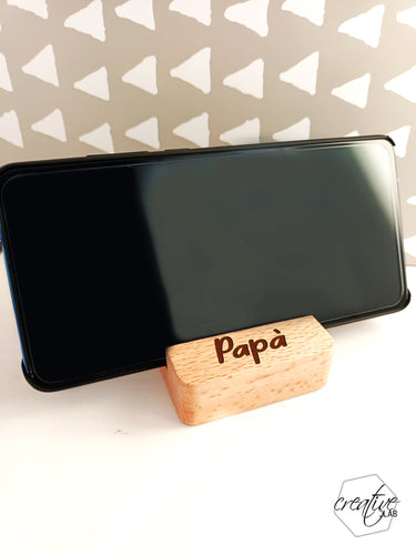 Porta smartphone in legno, personalizzabile