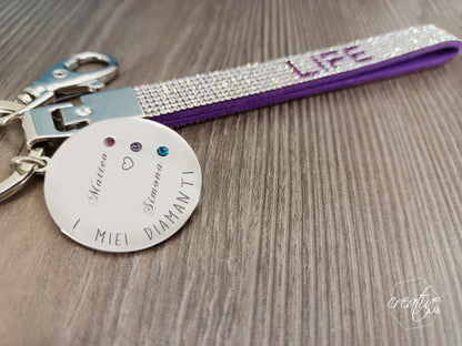 Portachiavi Life "I miei diamanti" (C5D+strap)