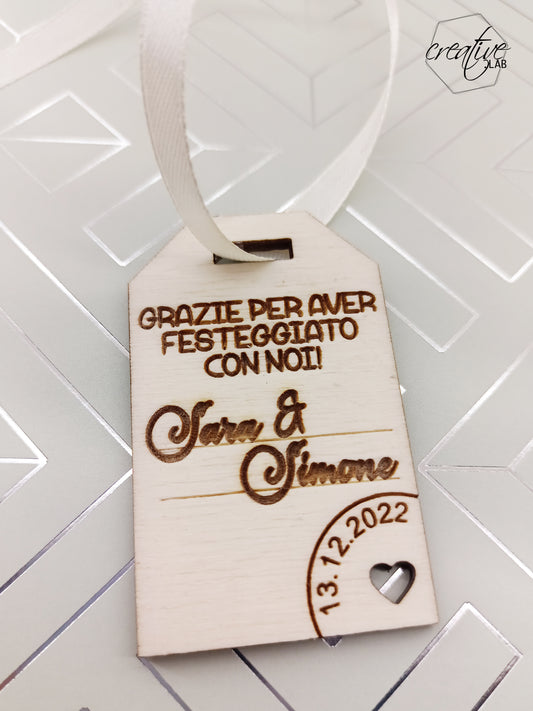 Set di 5 tags per matrimonio