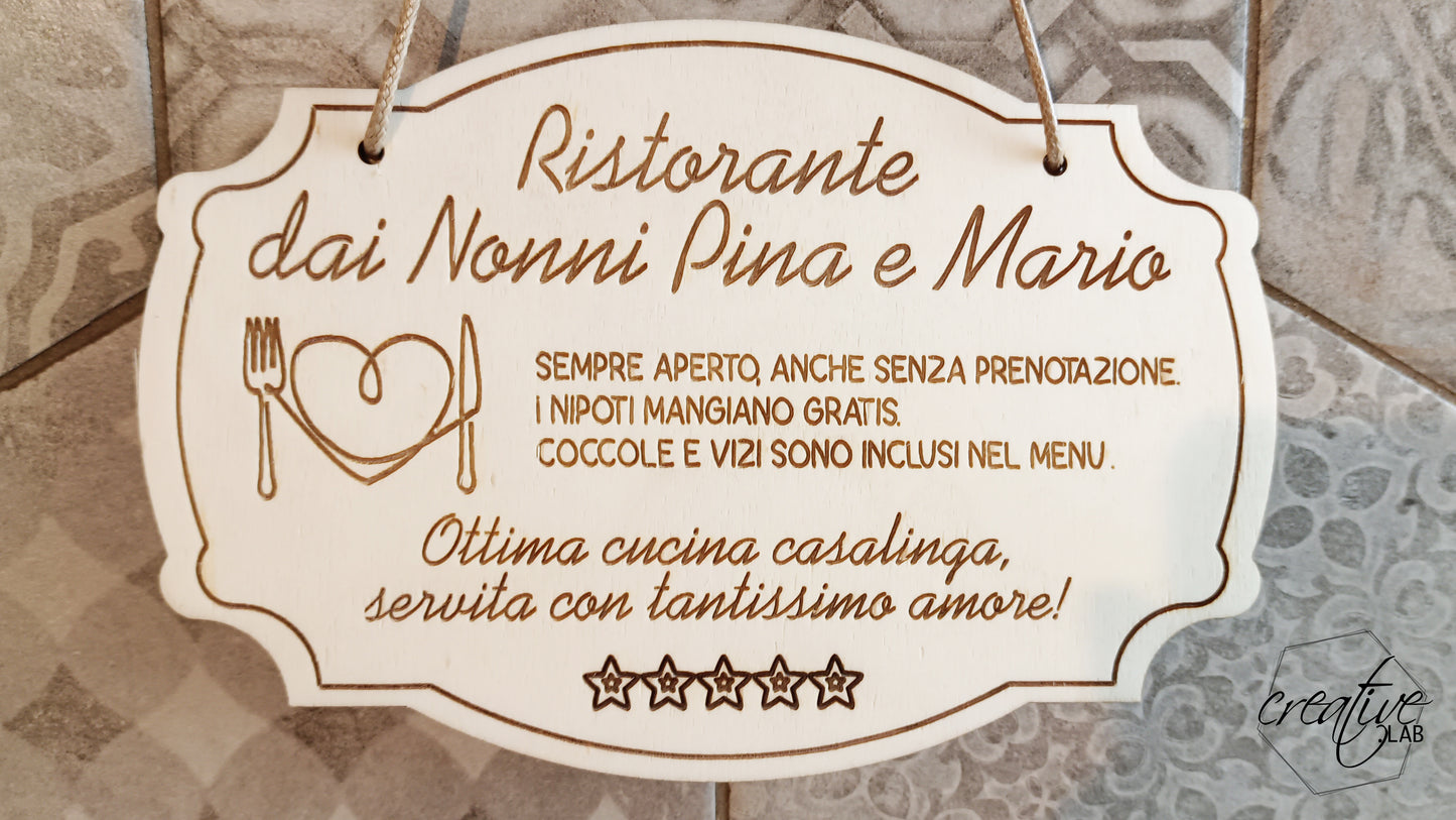 Decorazione Ristorante dei nonni, personalizzabile