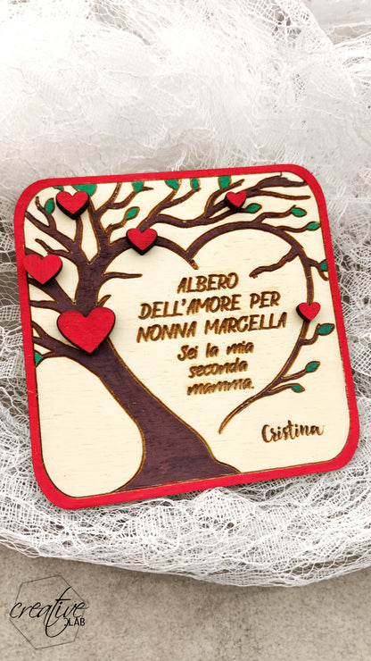 Calamita Albero dell'Amore per i nonni, personalizzabile