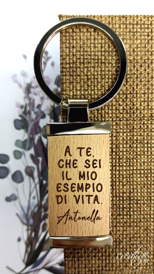 Portachiavi in legno, personalizzabile, per la mamma (R65)