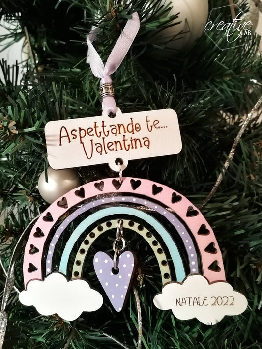 "Aspettando te", decorazione Natalizia, personalizzabile