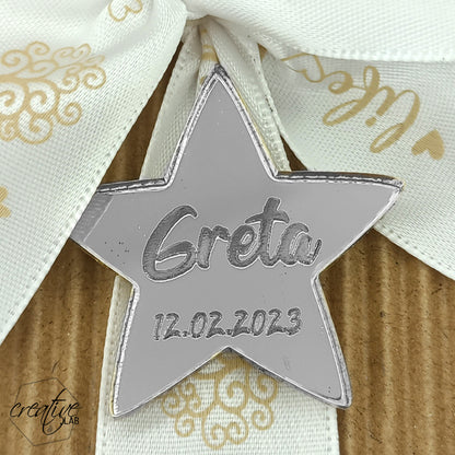 Set di 5 tags a stella, personalizzabili