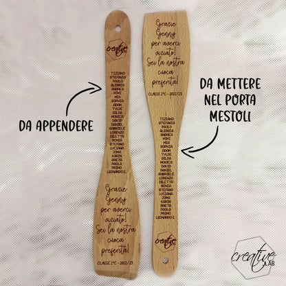 Mestolo in legno, personalizzabile, per la cuoca, con nomi bimbi