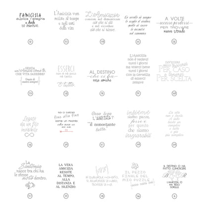 Portachiavi cuore doppio da personalizzare - Amicizia (R18)